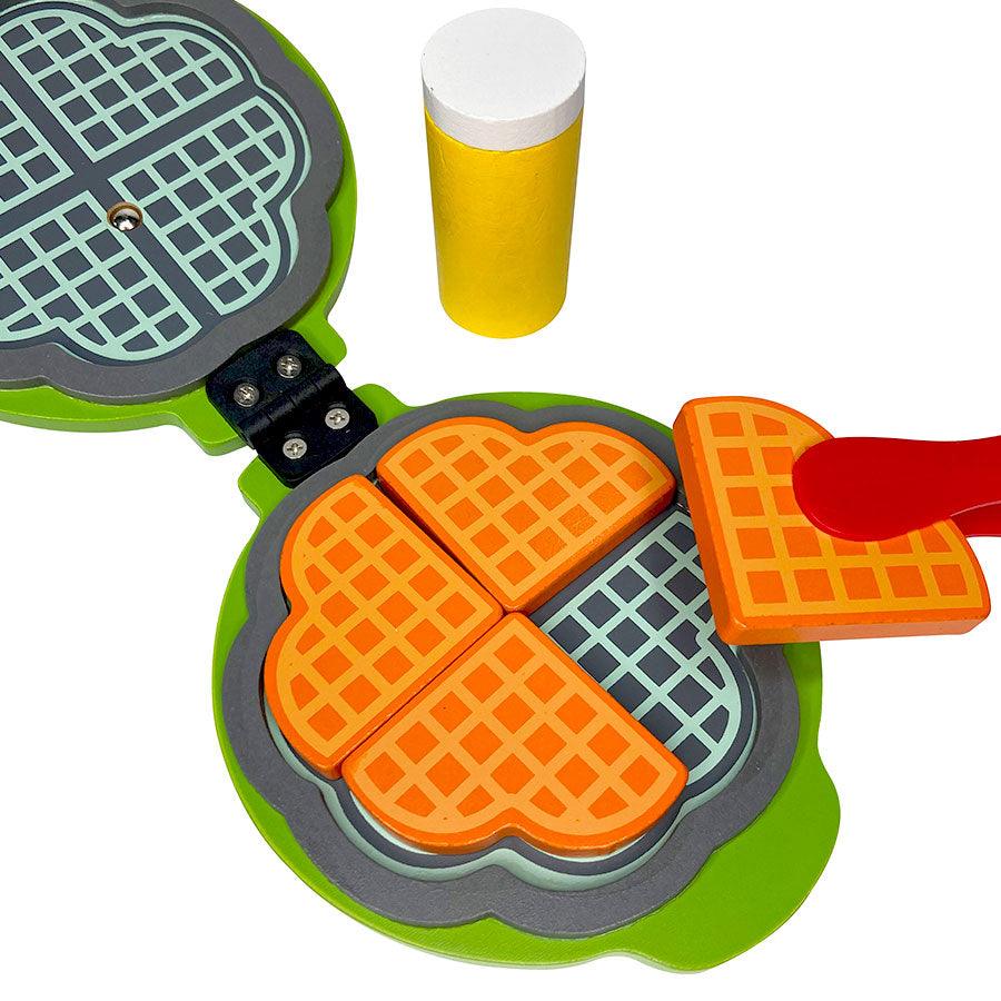 Wooden Waffle Maker Toddler & Kids Pretend Play Cooking Toy Set ( 1 Years + ) Imagination and Creativity - Totdot