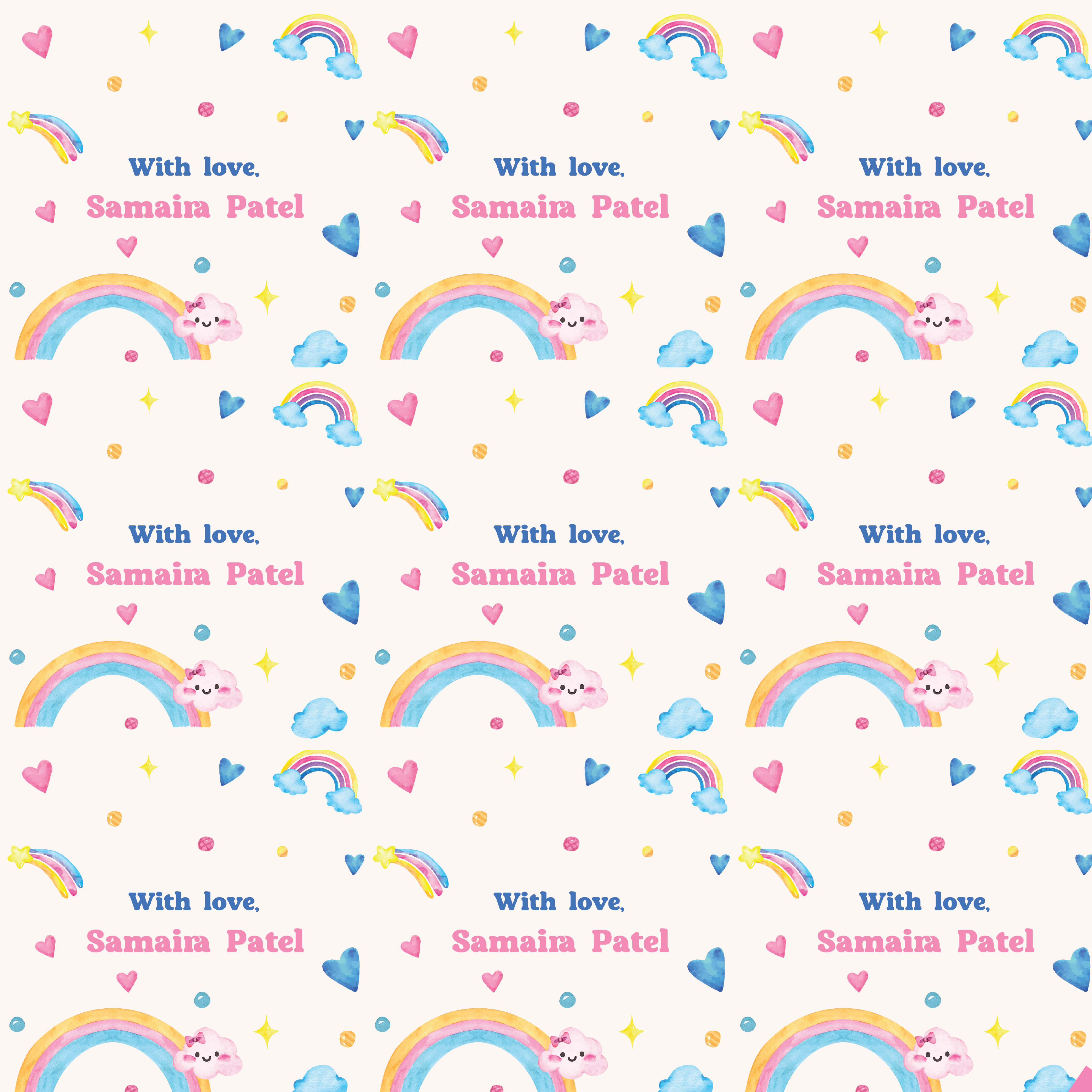 Gift Wrapping Paper -  Rainbows and Smiles