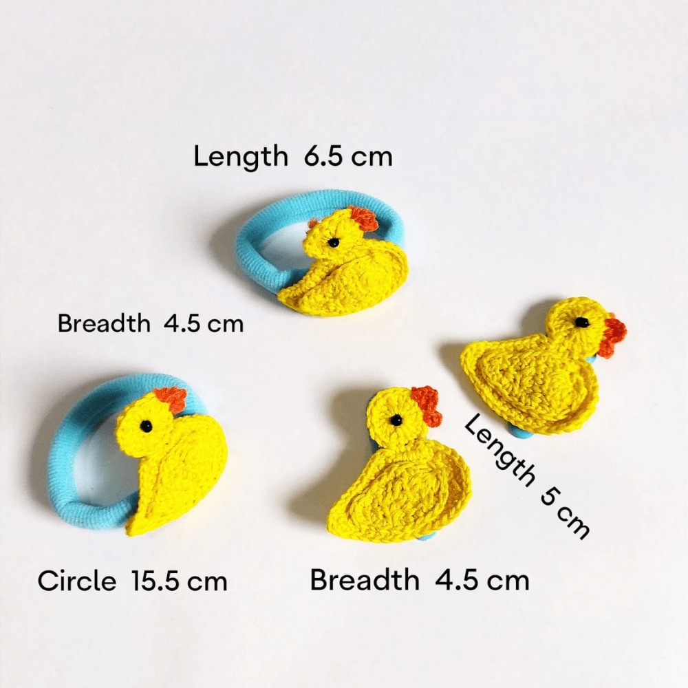 Yellow Duck Clip and Hair Tie set - Totdot