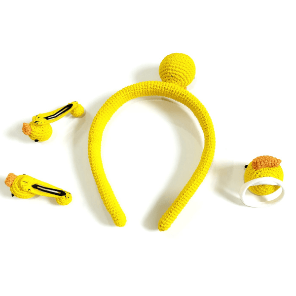Yellow Duck Hair Band , Pins and Rubber - Totdot
