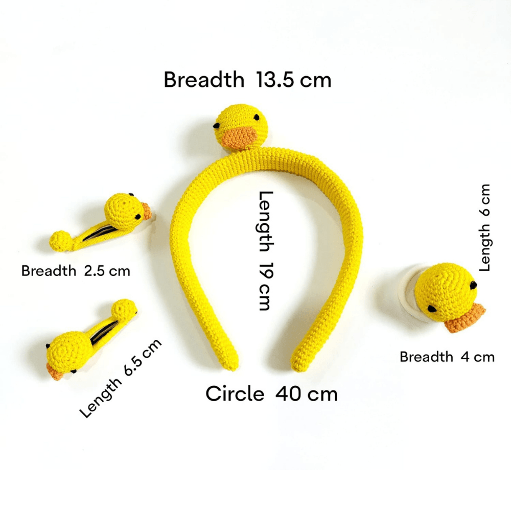 Yellow Duck Hair Band , Pins and Rubber - Totdot