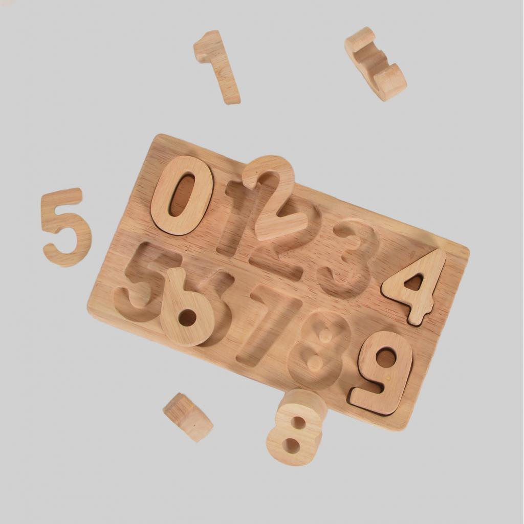 0-9 Wooden Number Puzzle, Learning Numbers, Home Schooling Toy - Totdot