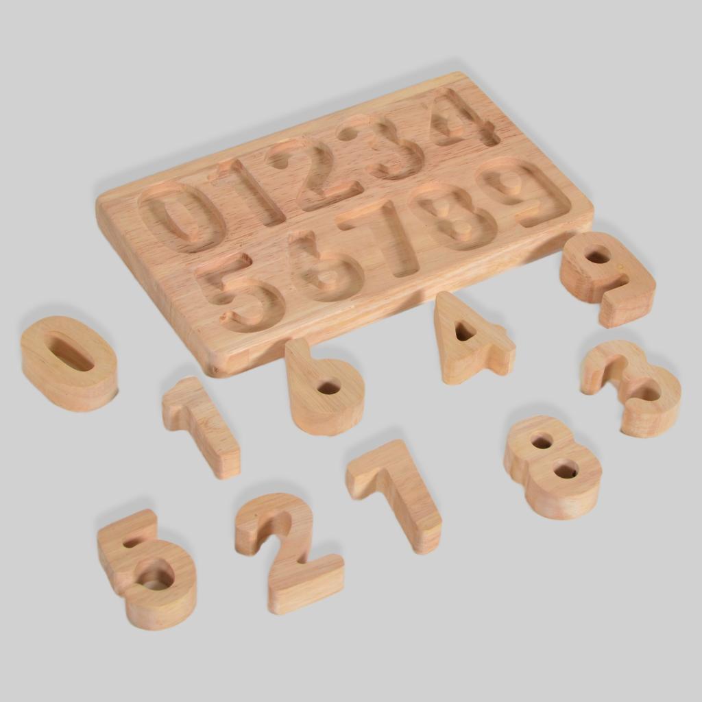 0-9 Wooden Number Puzzle, Learning Numbers, Home Schooling Toy - Totdot