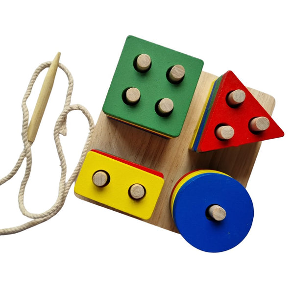 Shape Sorter | Stacker | Lacing Toy Wooden Toy