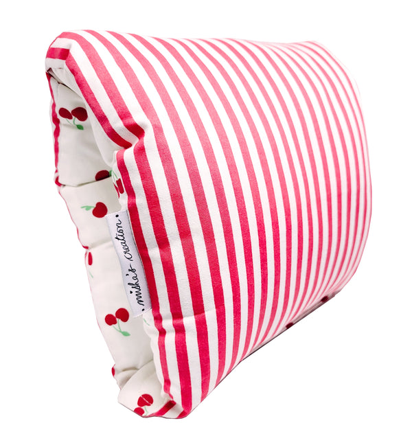 Nap: Nursing Arm Pillow - Cherries & Red - White Stripes