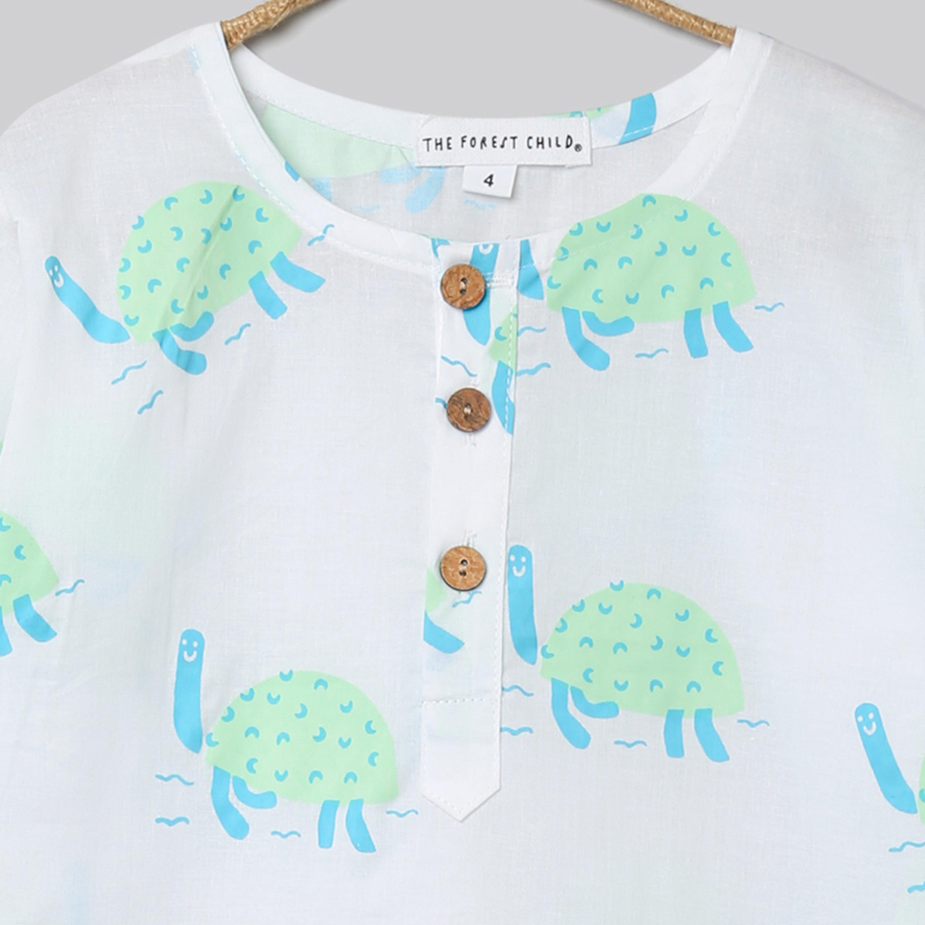 A Bale of Turtles Kurta Pyjama Set - Totdot