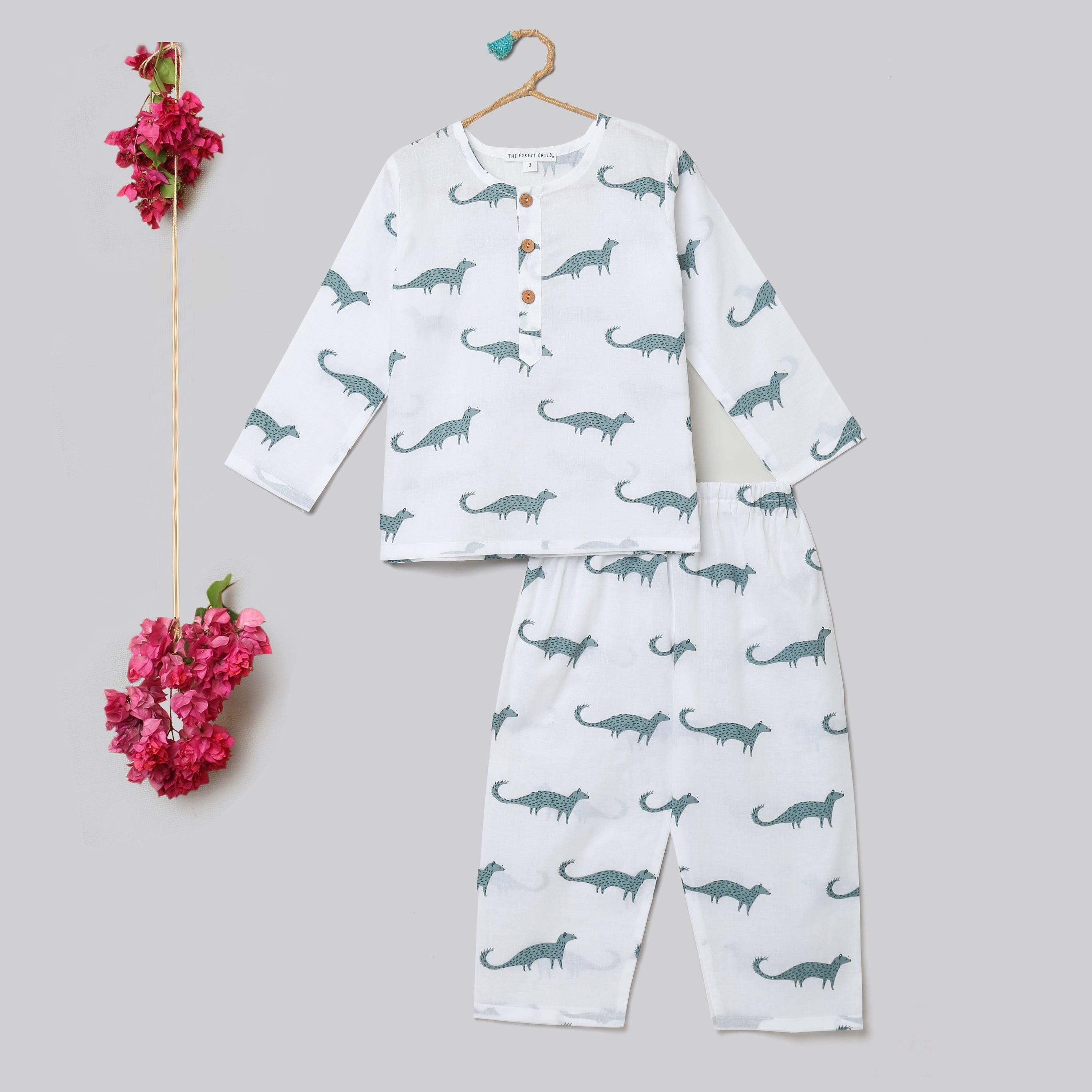 A Band of Mongooses Kurta Pyjama Set - Totdot