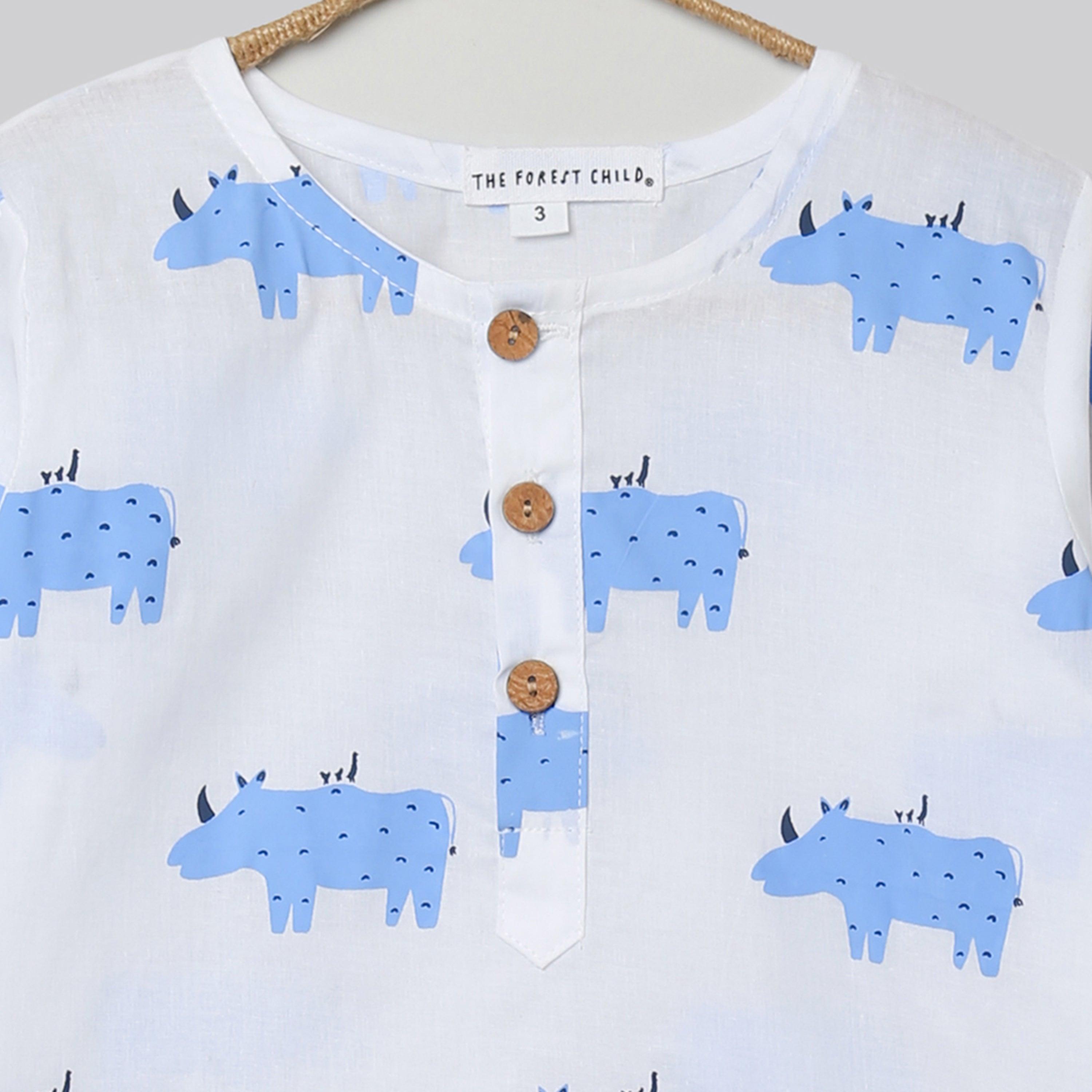 A Crash of Rhinoceros Kurta Pyjama Set - Totdot