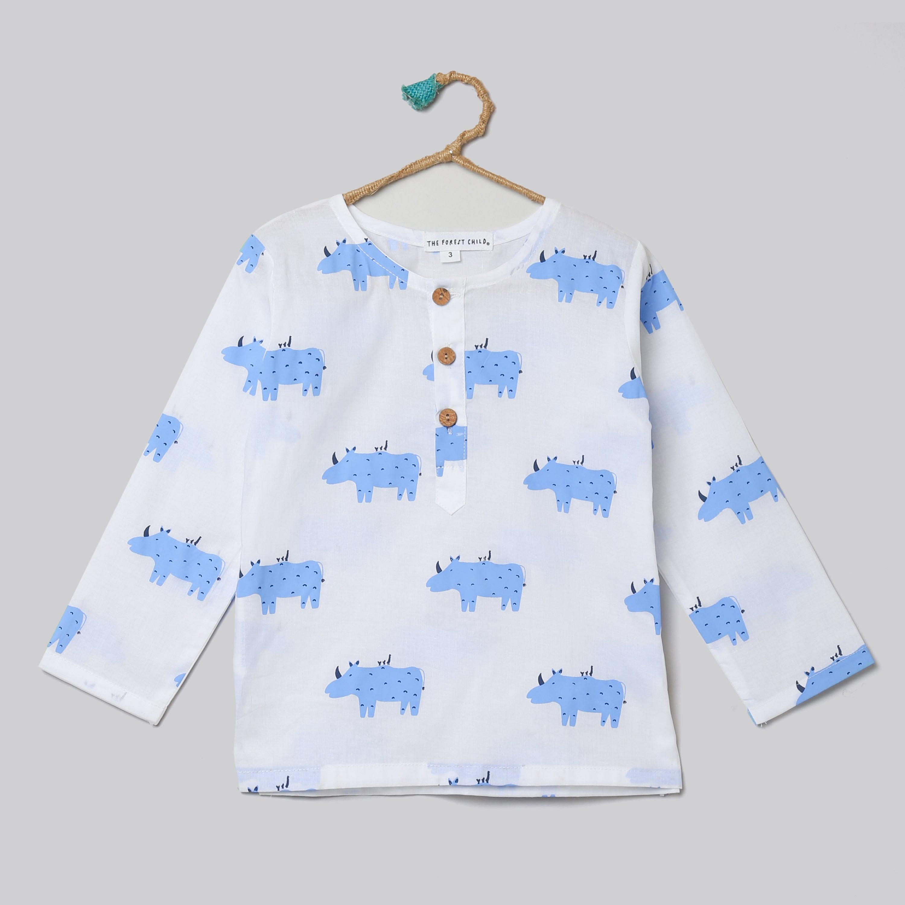 A Crash of Rhinoceros Kurta Pyjama Set - Totdot