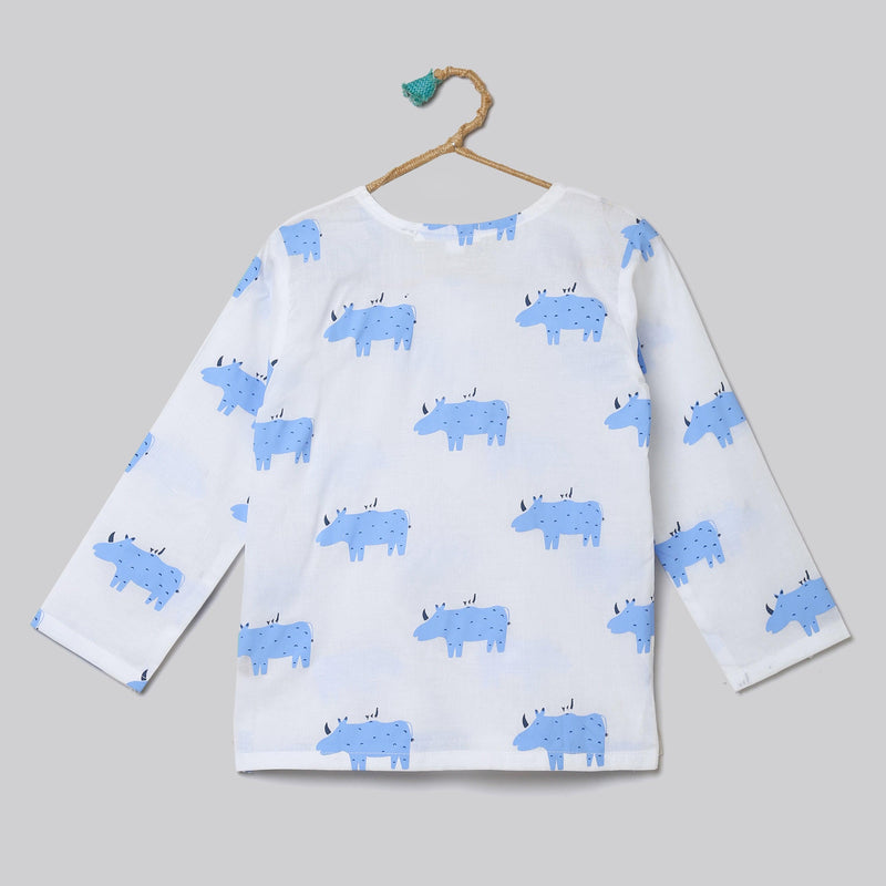 A Crash of Rhinoceros Kurta Pyjama Set - Totdot