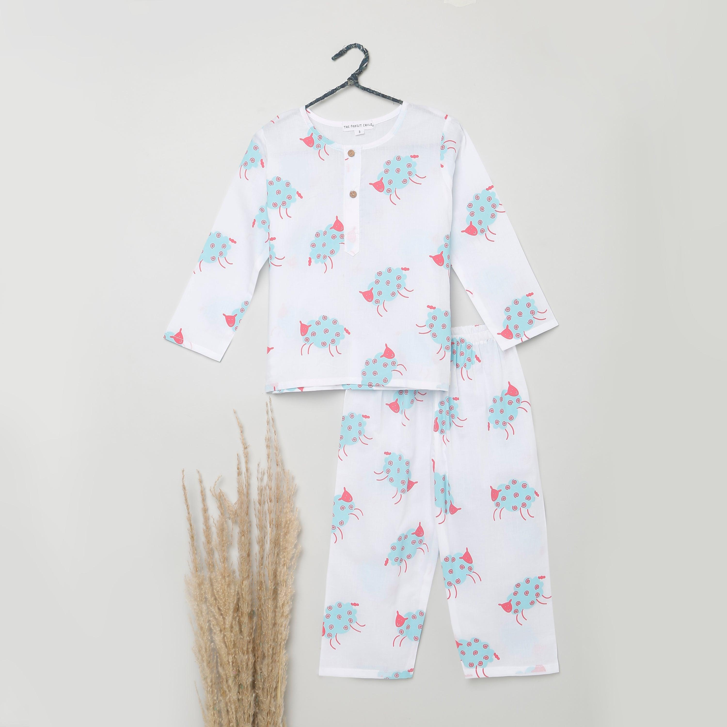 A Flock of Sheep'- Unisex Kurta Pyjama Set for Kids - Totdot