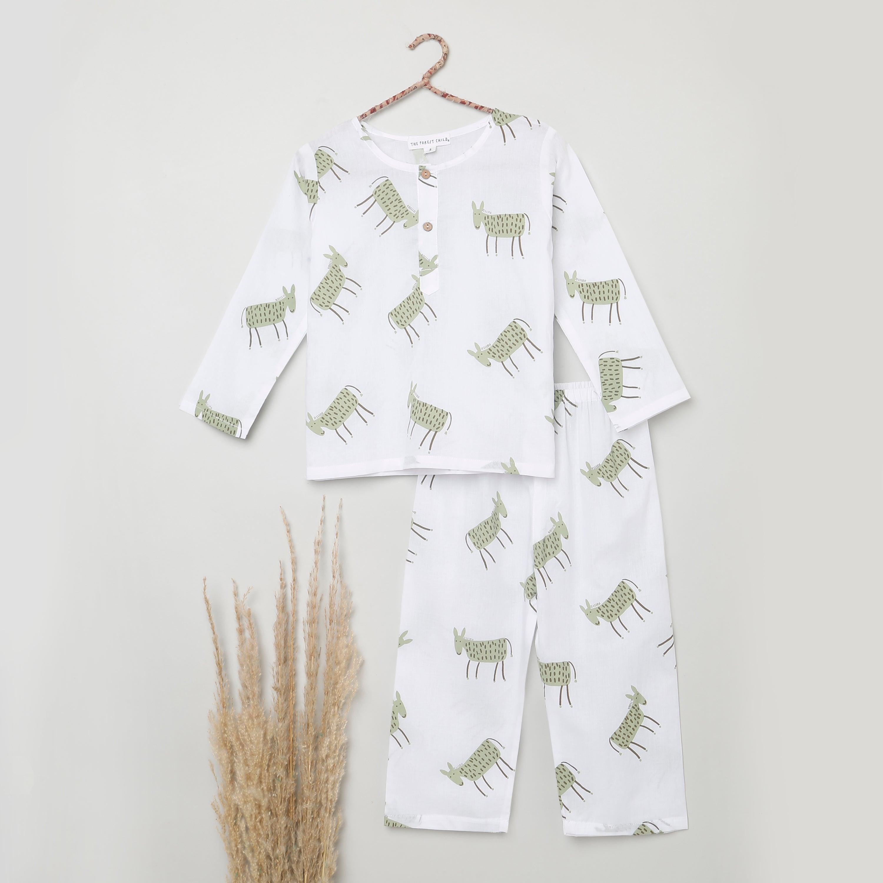 A Pace of Wild Asses' - Unisex Kurta Pyjama Set for Kids - Totdot