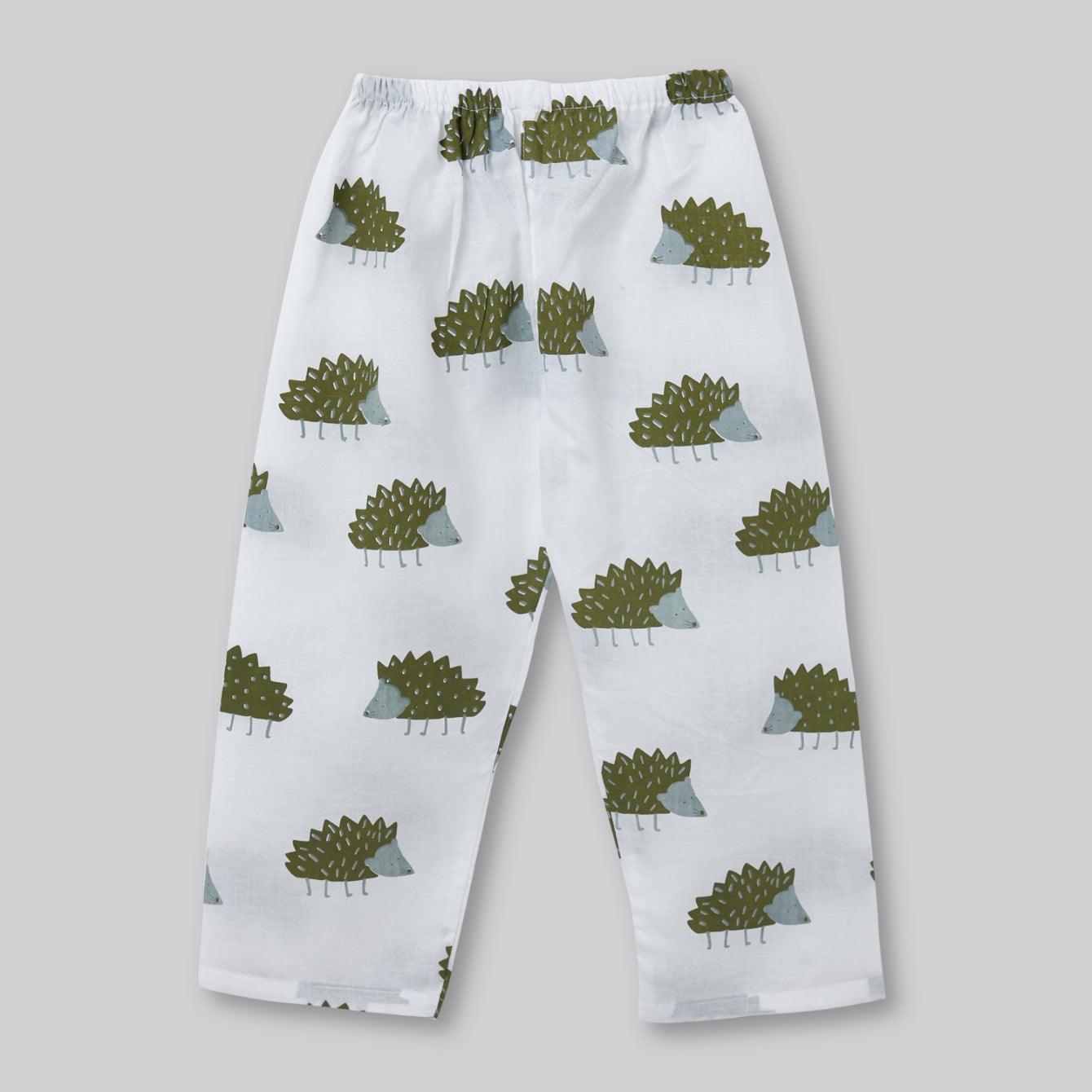 A Prickle of Hedgehogs' - Unisex Kurta Pyjama Set for Kids - Totdot