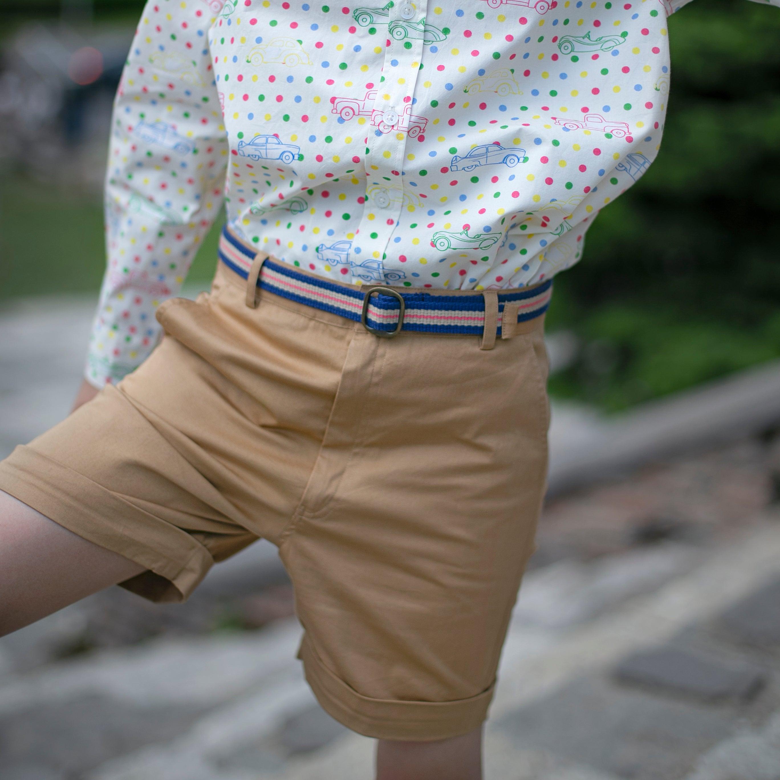 Autumn Breeze- Brown Beige Cotton Shorts for Boys - Totdot