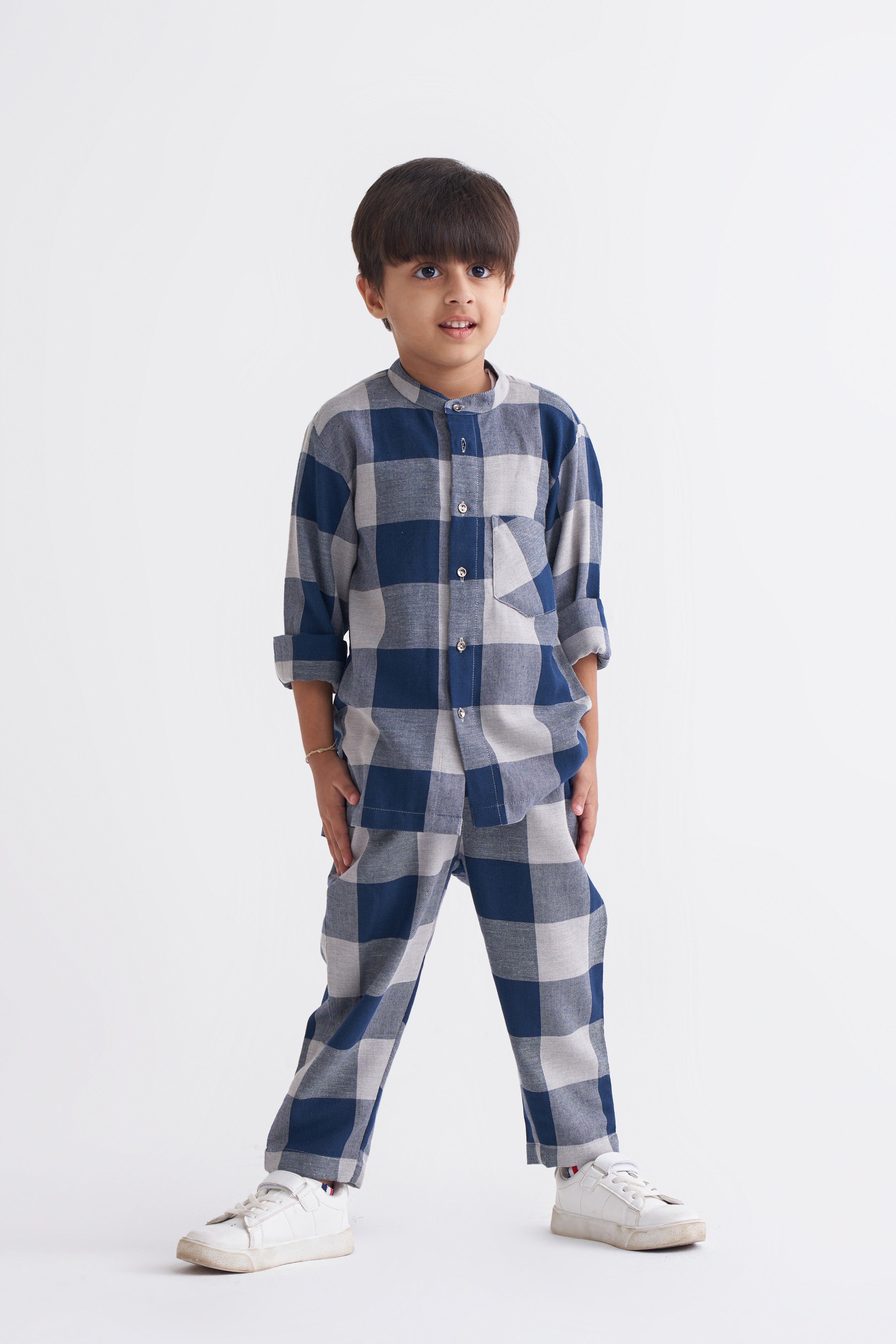 Basic Pant - Navy Checks - Totdot