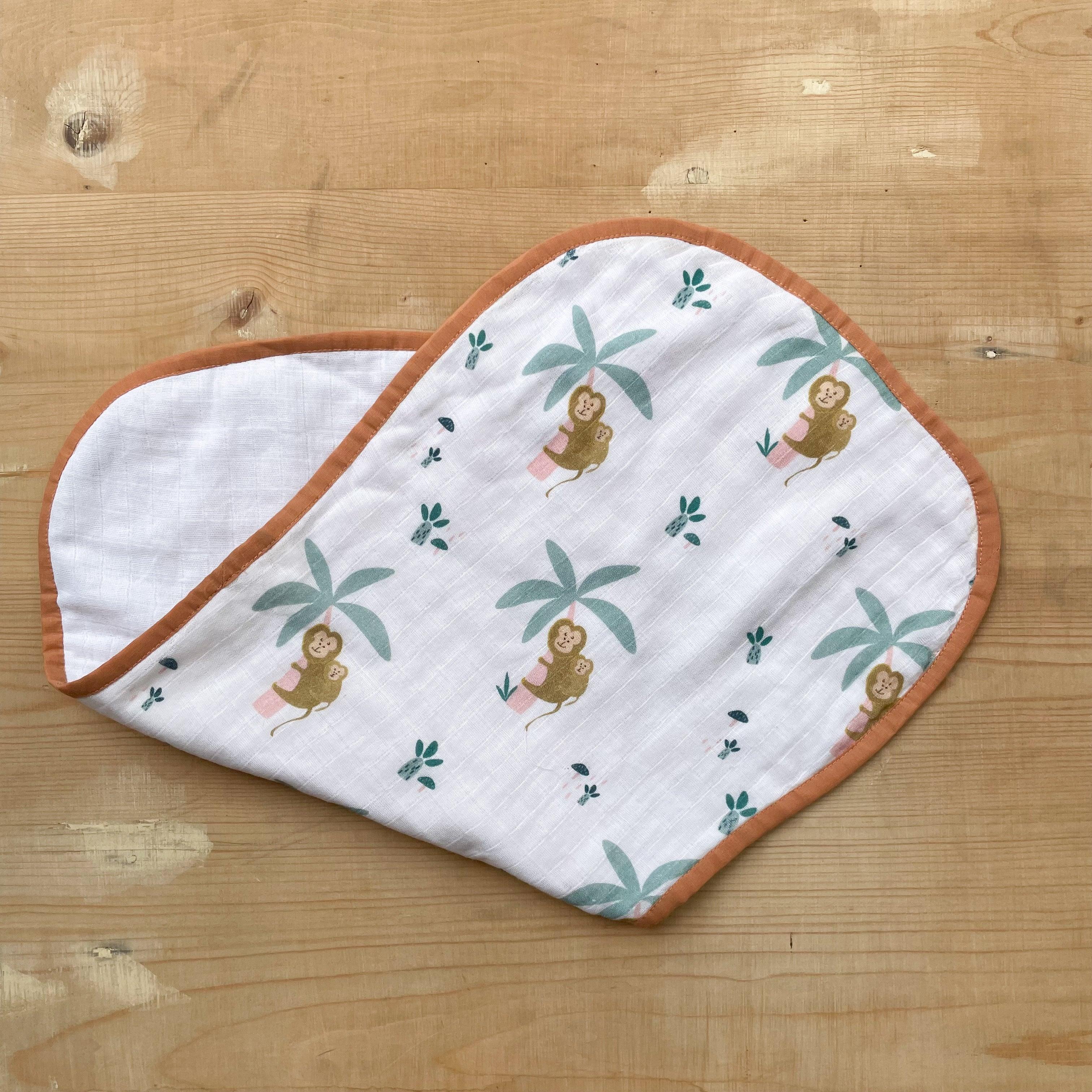 Bib+Burp Cloth Set ( Monkey Print) - Totdot