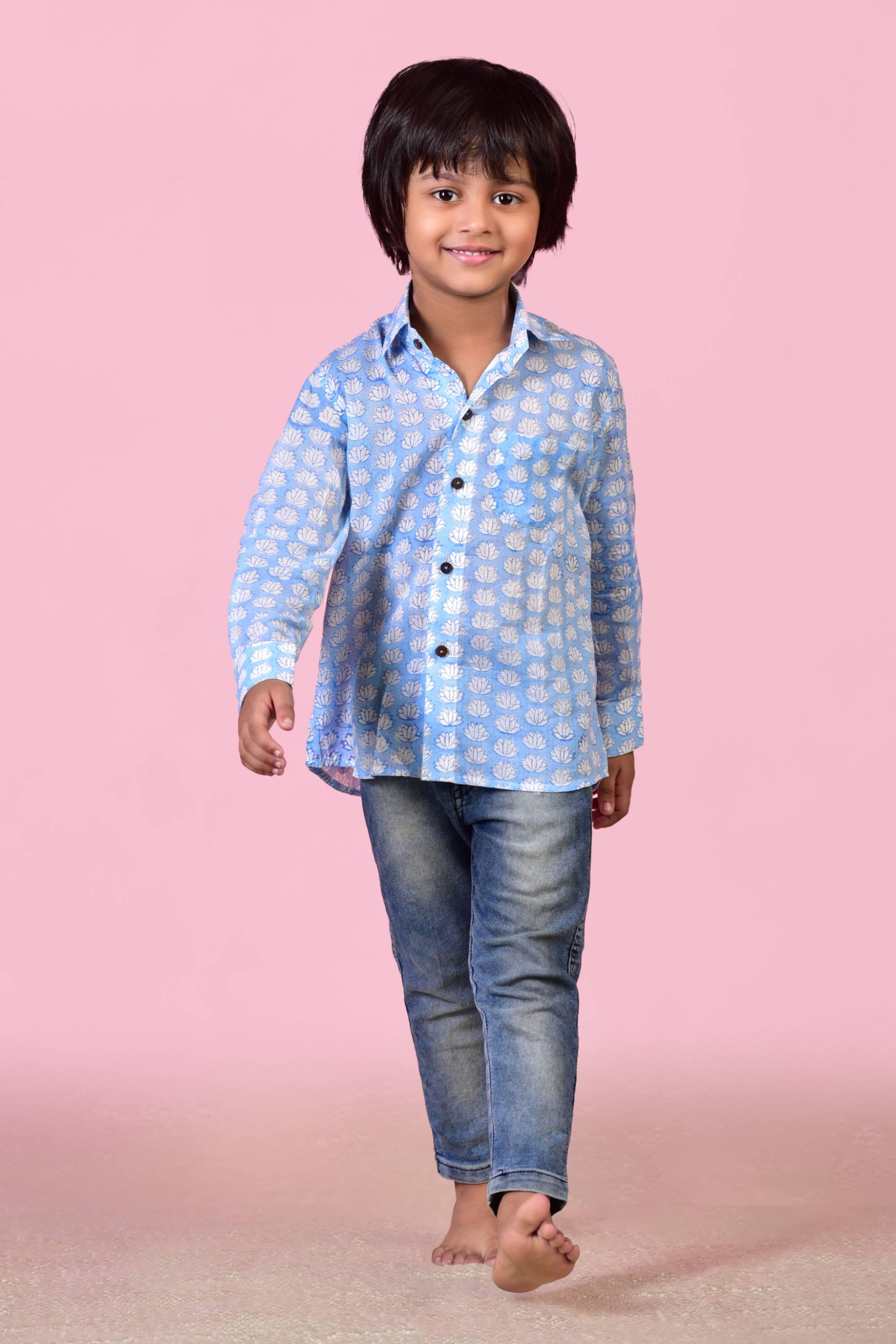 Blue Cotton Shirt - Totdot