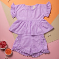 Bubble Gum Ruffle Cotton Top & Shorts Set for Baby Girls