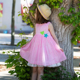 C'est La Vive- Sleeveless Pink Dress with White Floral Print for Girls - Totdot