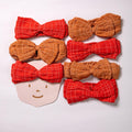 Checkered Bow Red Head Wrap for Babies