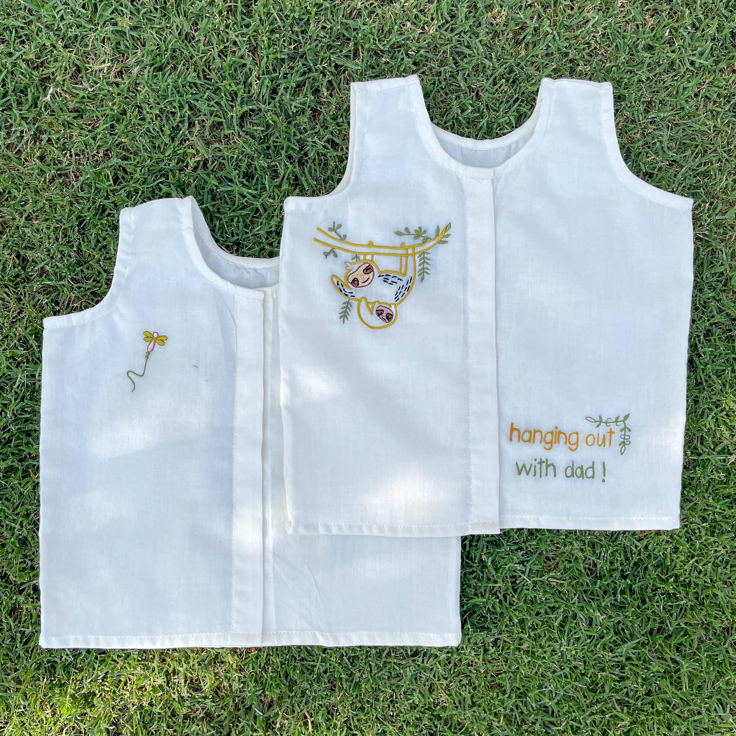 Cotton Jhablas/Vests -Set of 2(Sloth) - Totdot