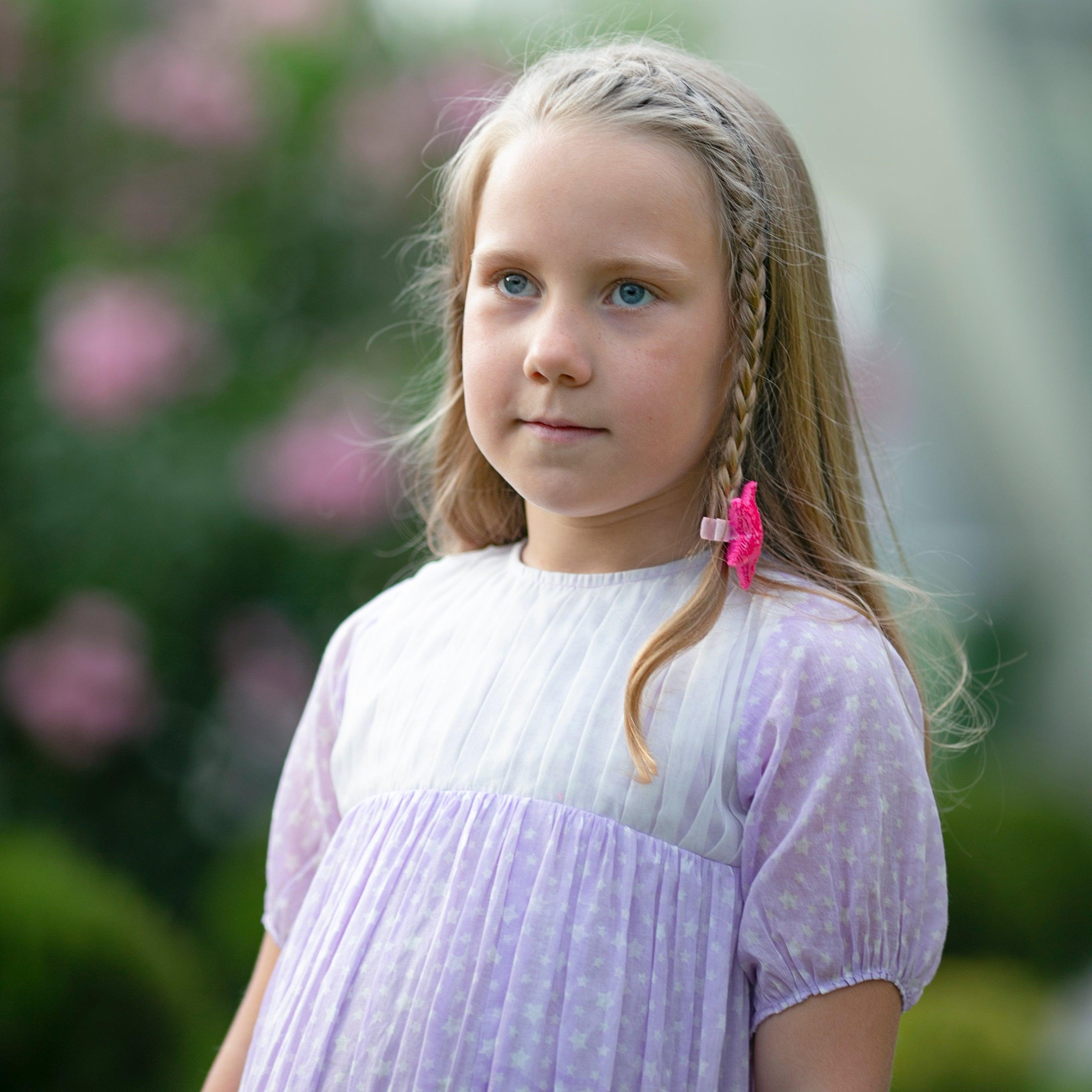 Day Dreamer- Lavender Dress with Stars for Girls - Totdot