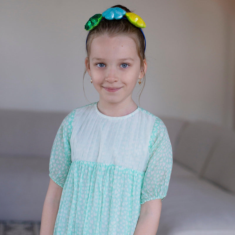 Day Dreamer- Mint Dress with Hearts for Girls - Totdot