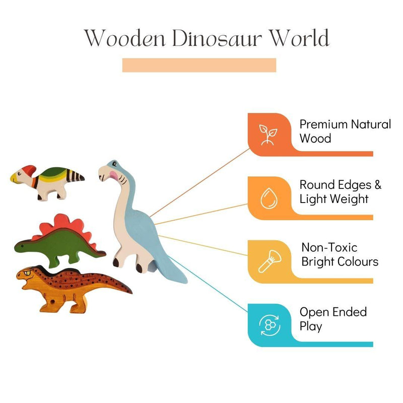 Dinosaur World Wooden Toy (9 Piece) - Totdot