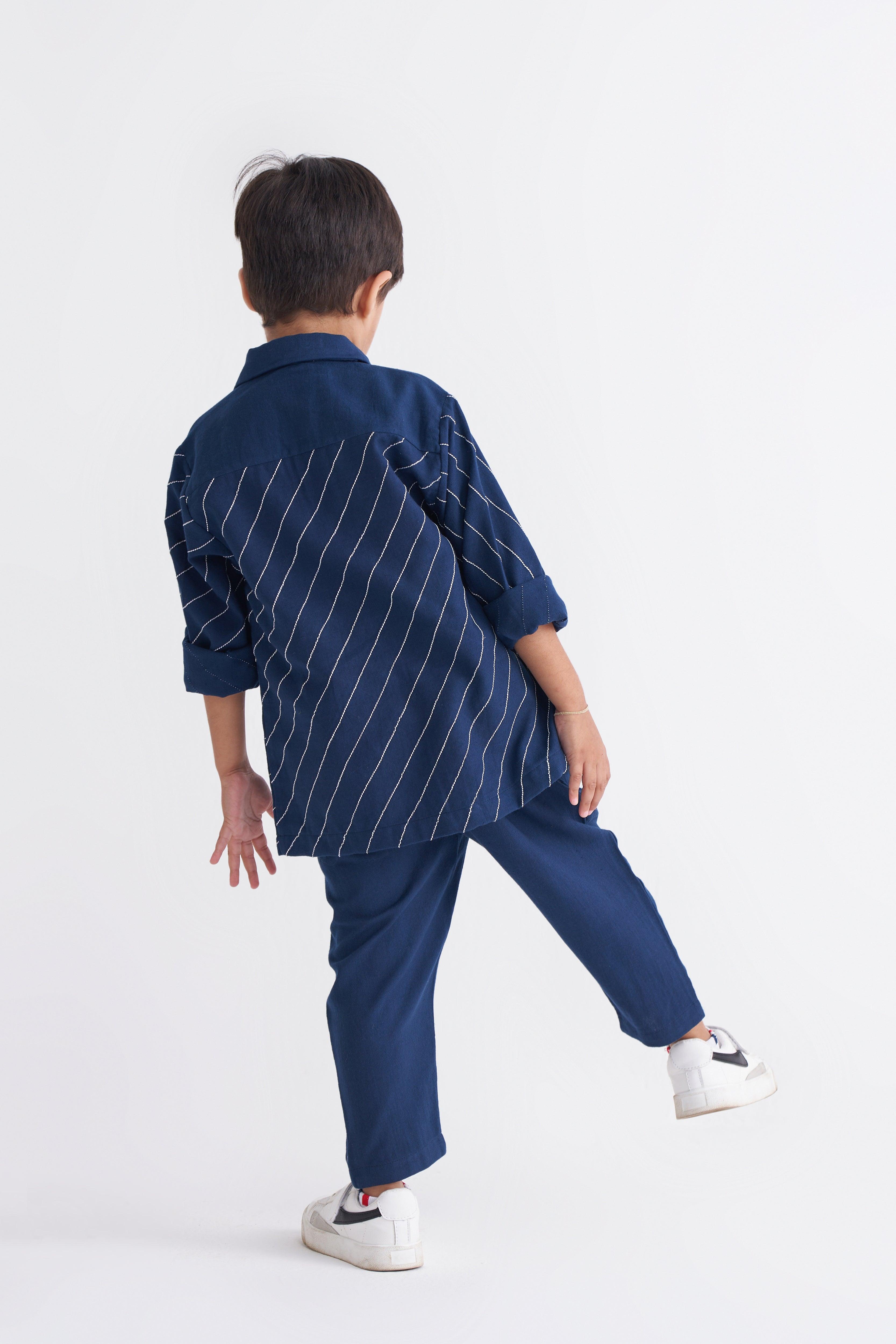 Embrroidered Shirt - Navy - Totdot