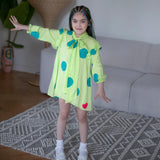 Fairytale- Lime Green Dress with Polka Dots for Girls - Totdot