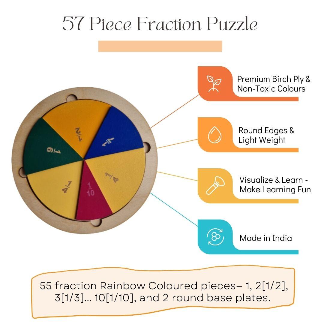 Fraction Puzzle Wooden toy - Totdot