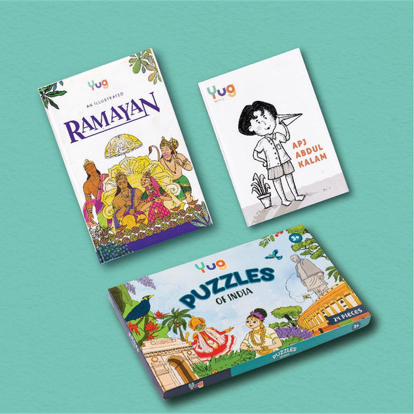 Gift Combo 1 - APJ Abdul Kalam & An Illustrated Ramayan & Puzzles of India Abdul Kalam & Ramayan - Totdot