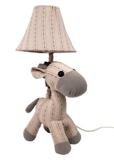 Giraffe Short Night Lamp Grey Pink Checks - Totdot