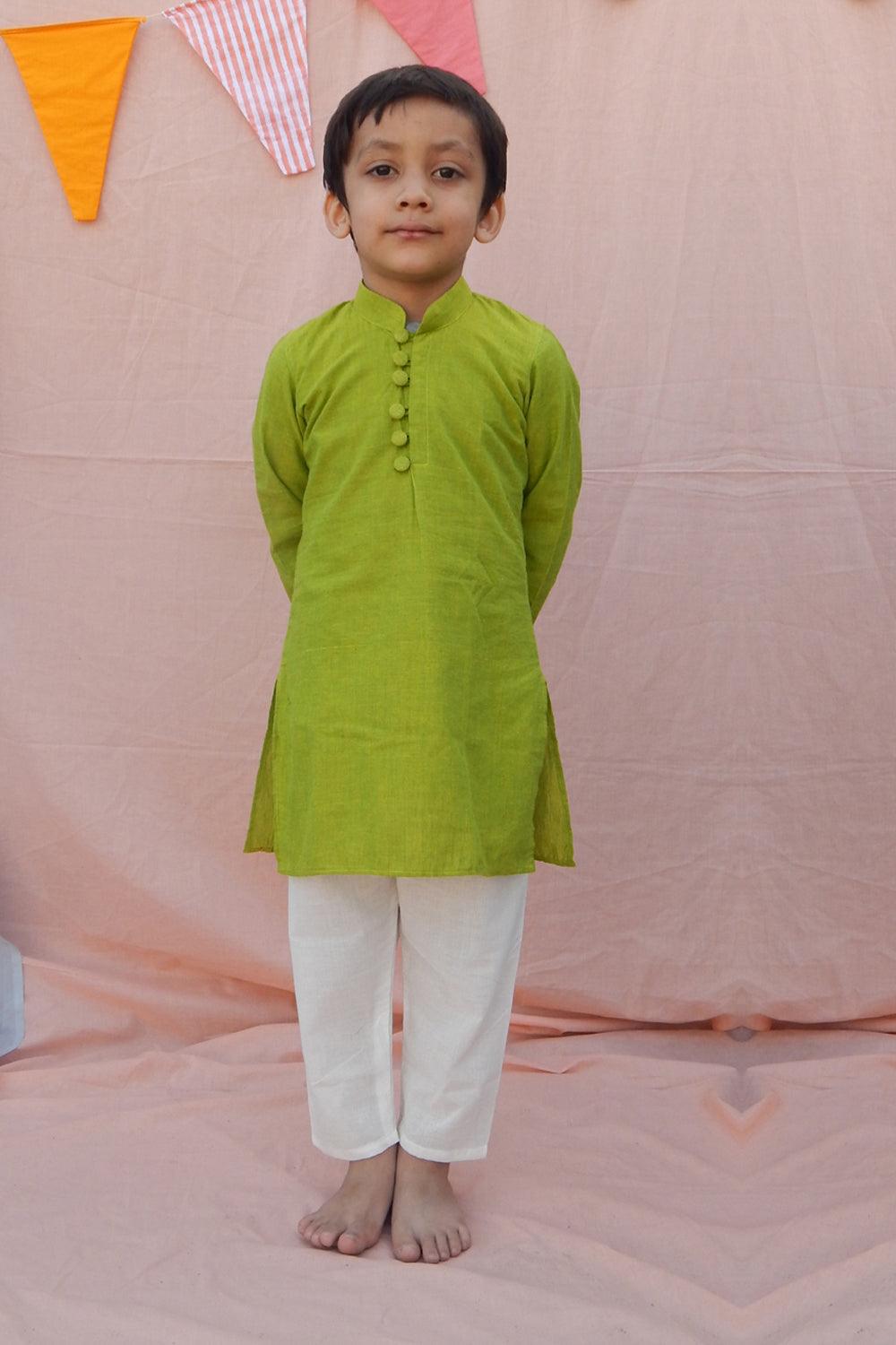 GREEN KURTA SET - Totdot