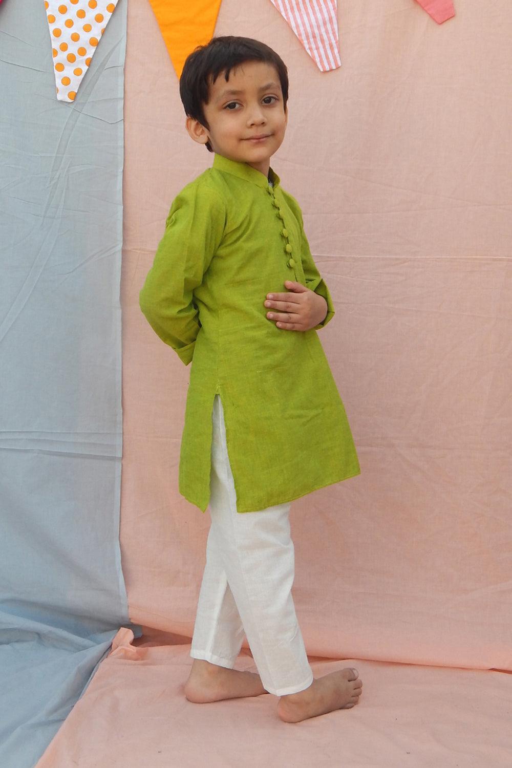 GREEN KURTA SET - Totdot