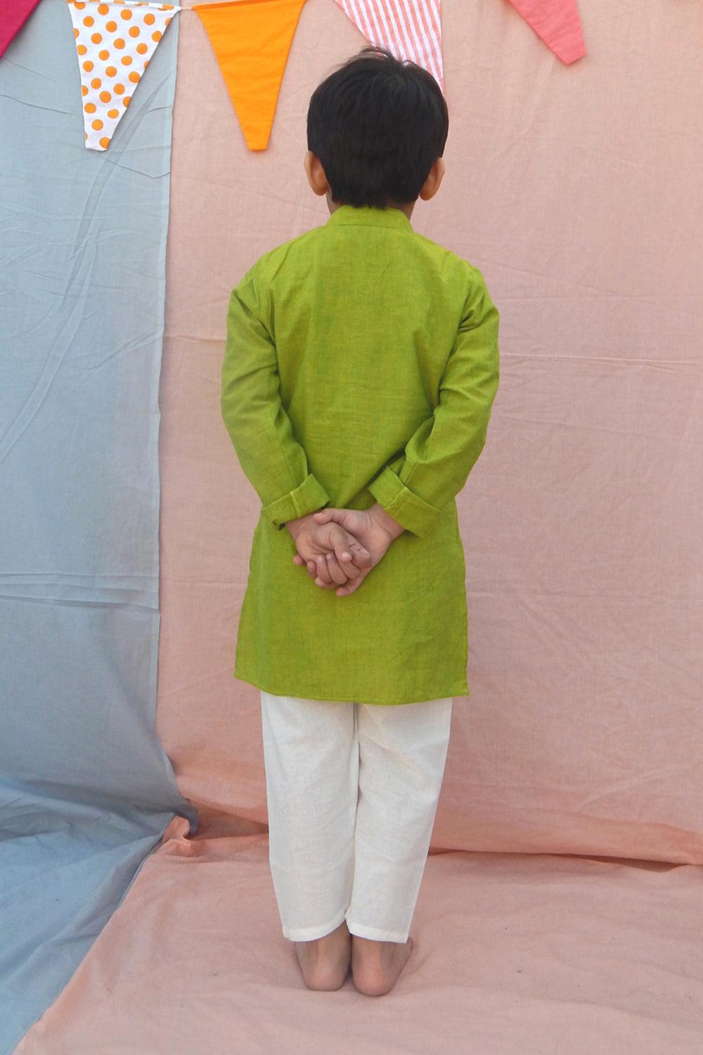 GREEN KURTA SET - Totdot