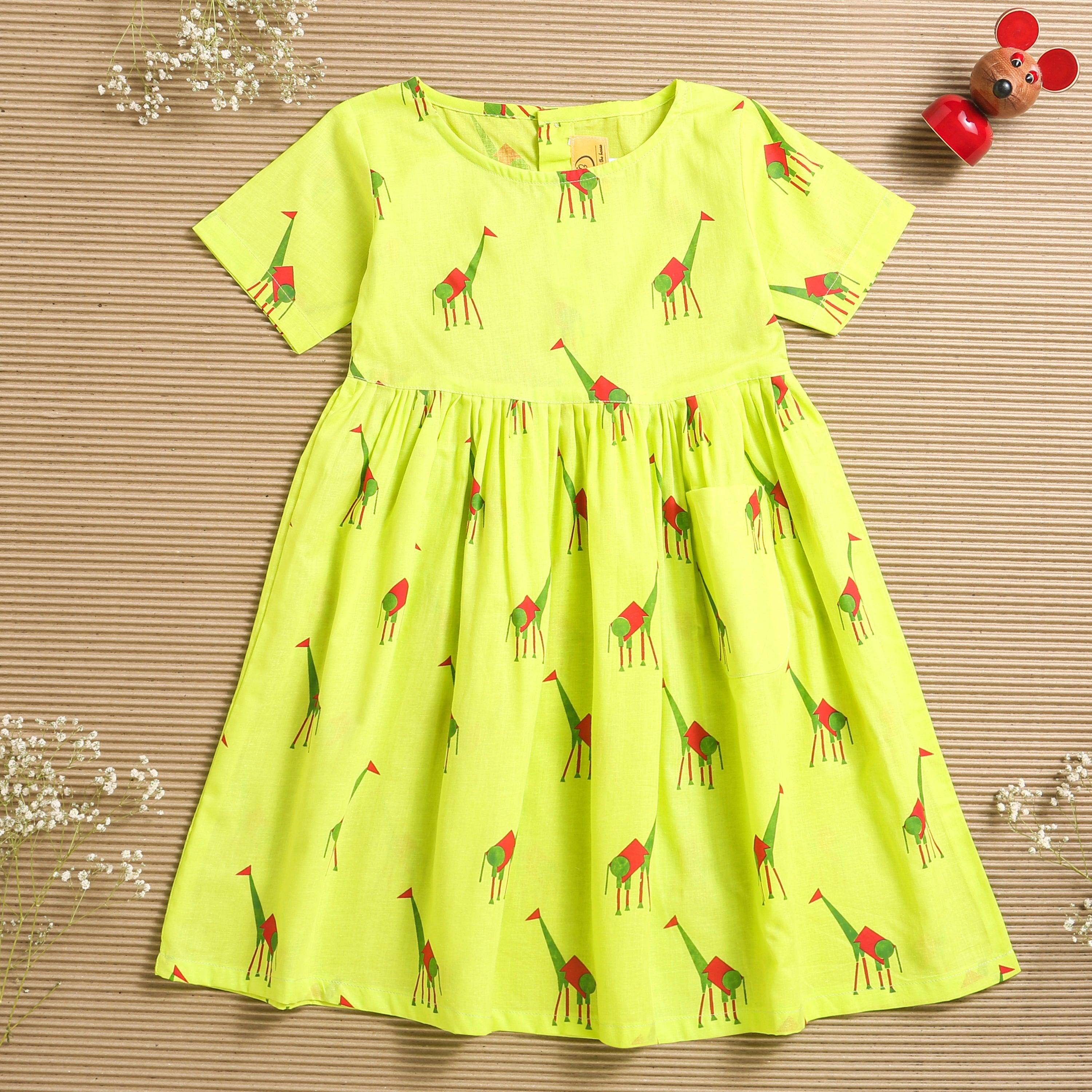 Green Triangle Frock - Totdot