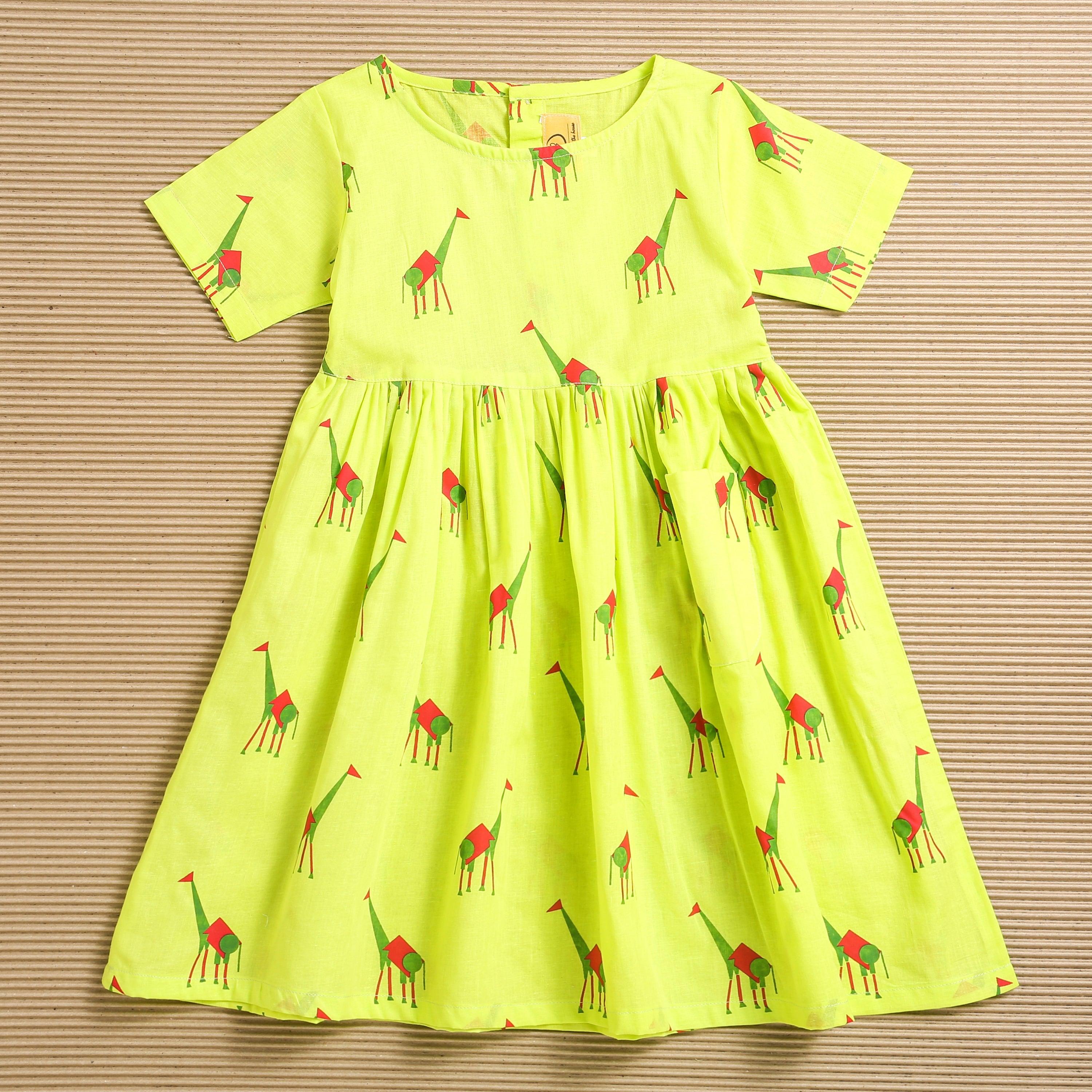 Green Triangle Frock - Totdot