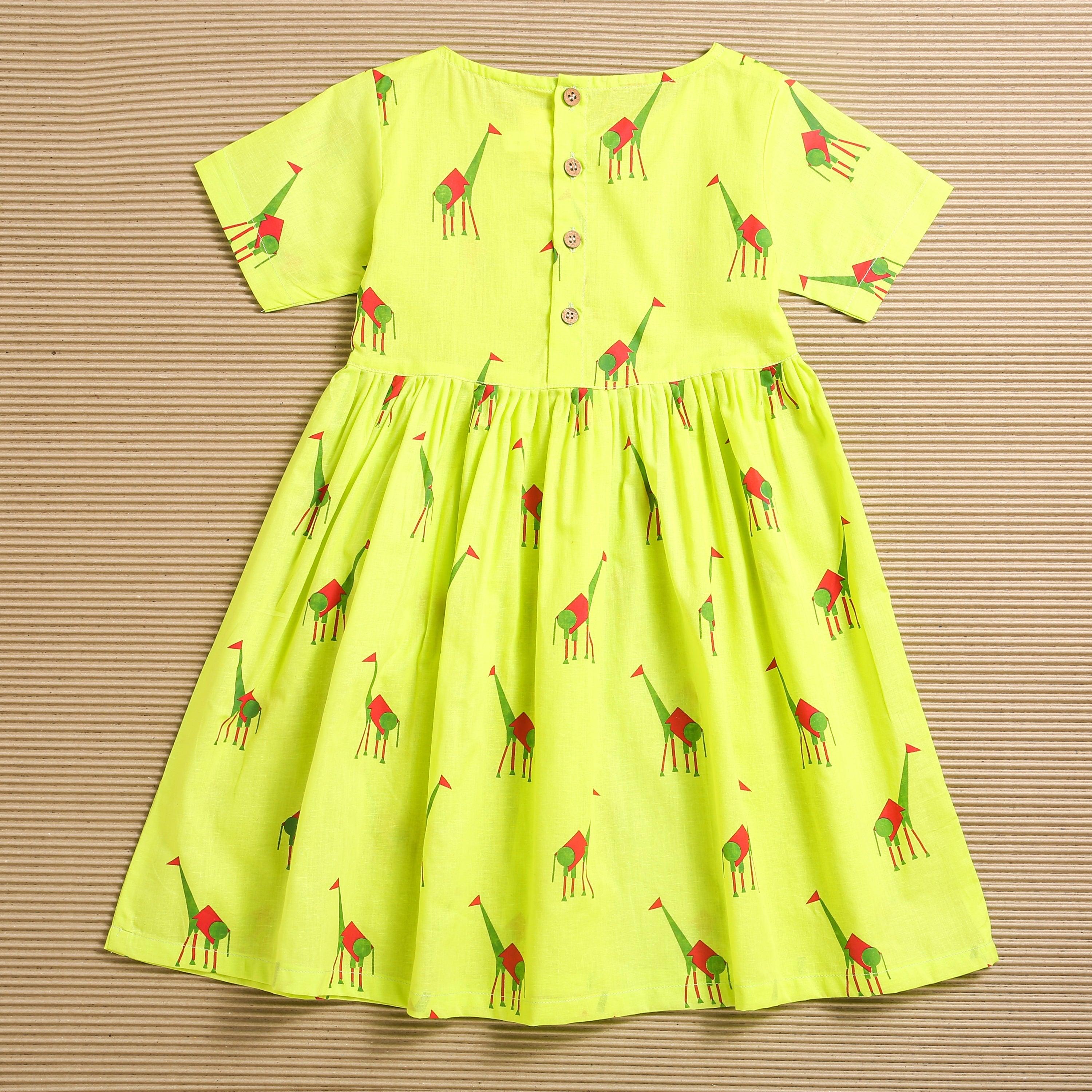 Green Triangle Frock - Totdot