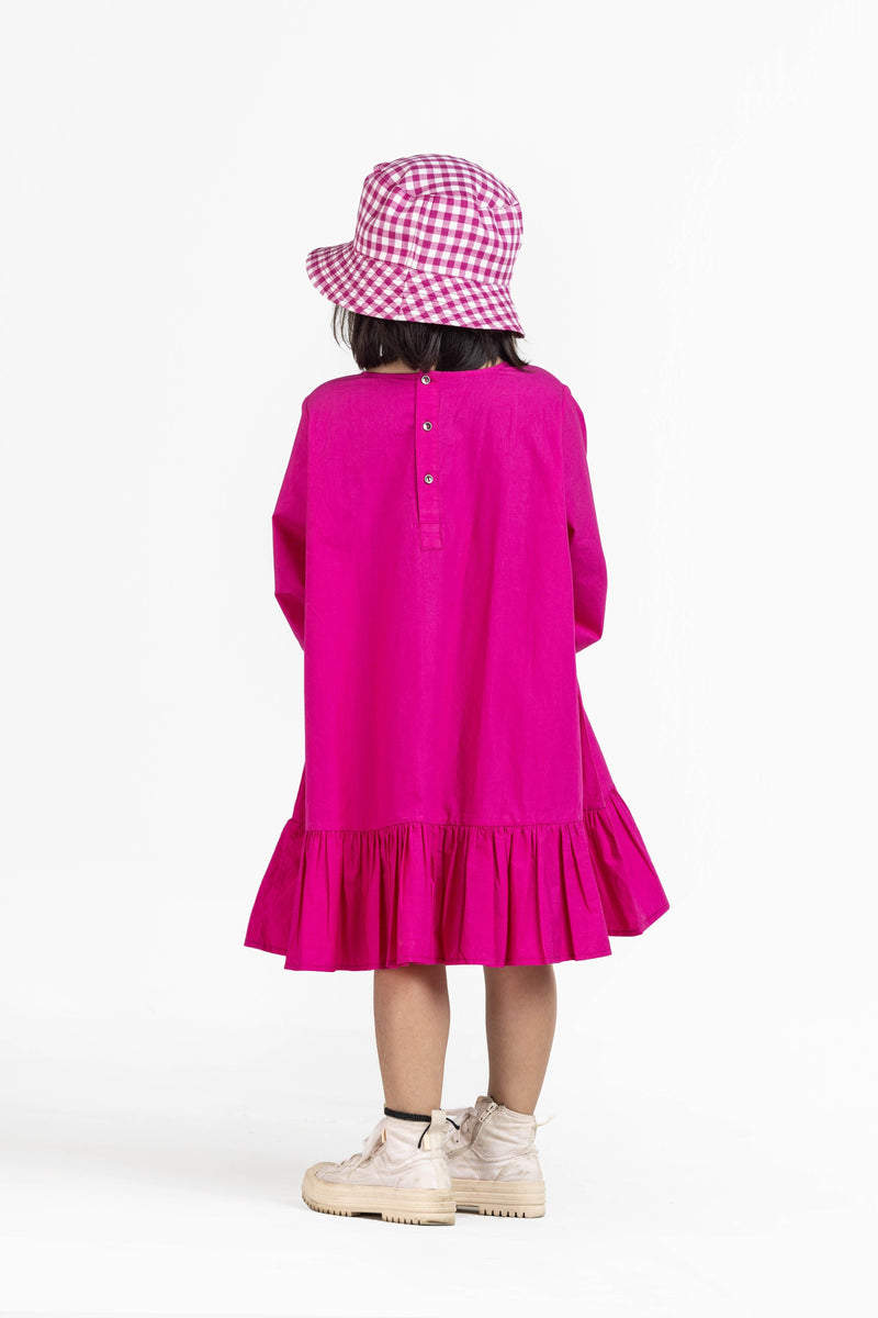 Hot Pink Frill Dress - Totdot
