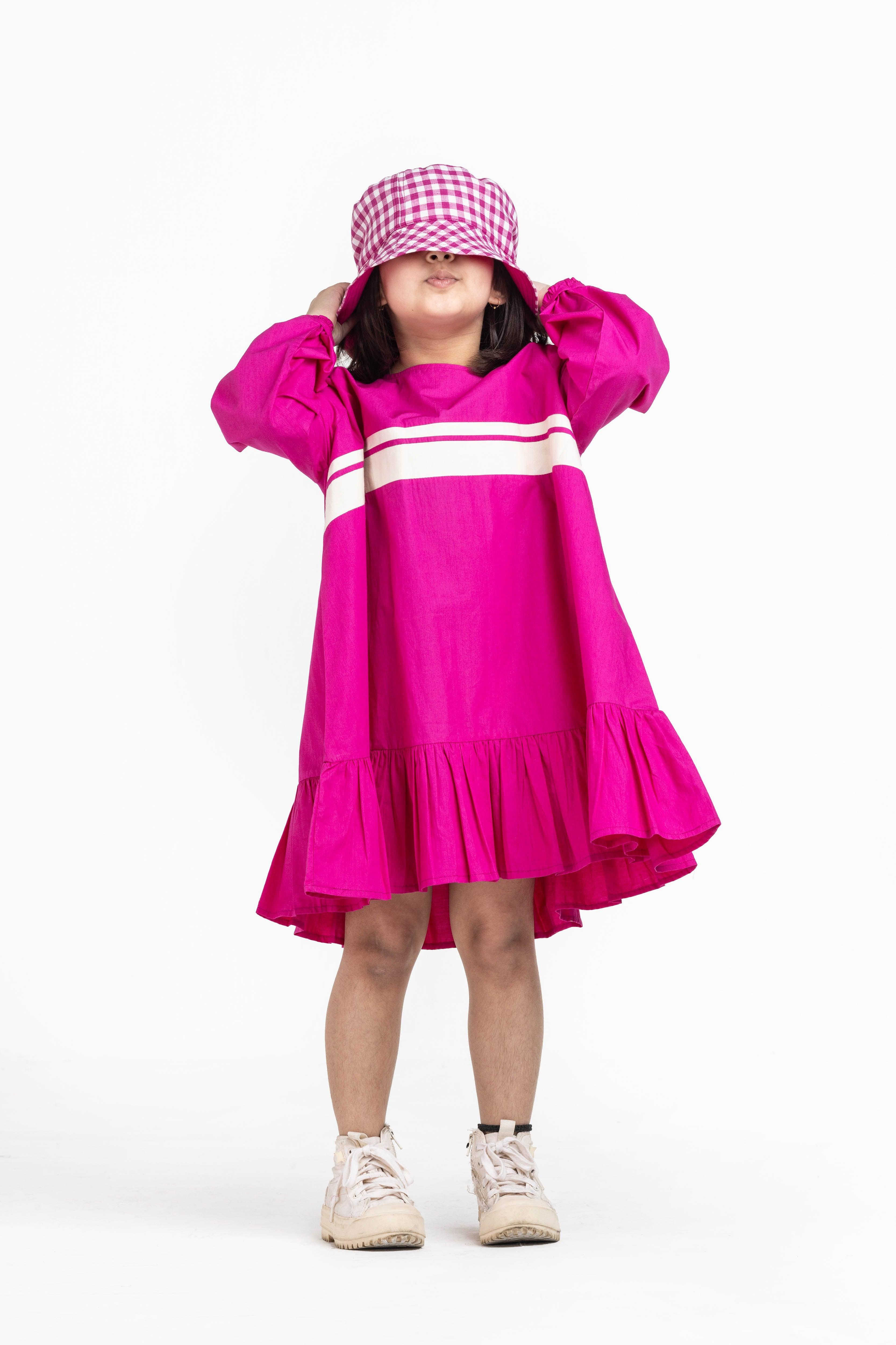 Hot Pink Frill Dress - Totdot