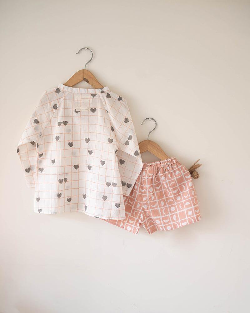 I want to be an envelope’ unisex kids set in hand block print - Totdot