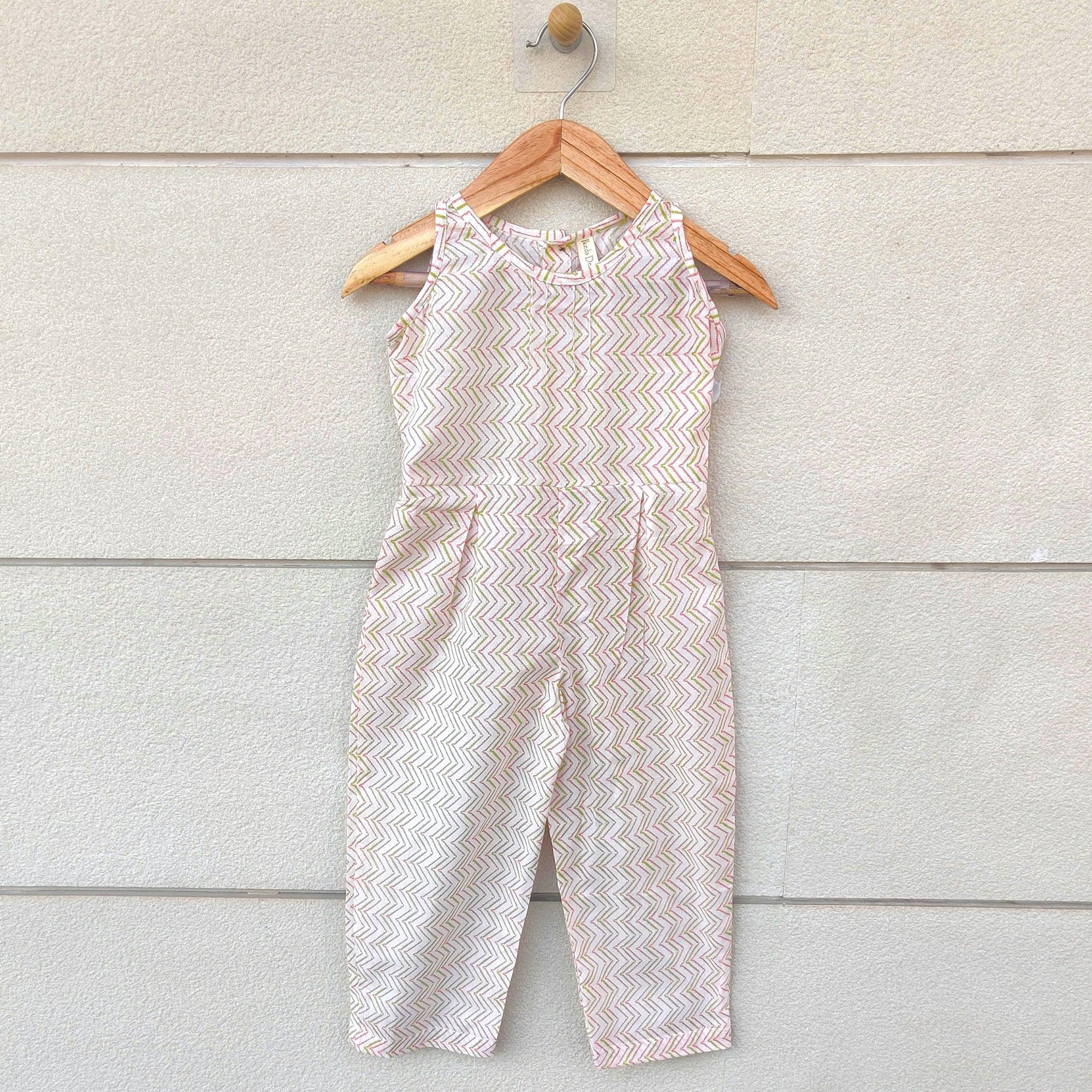 Ikeda Designs Chevron Print sleeveless Jumpsuit - Pink - Totdot