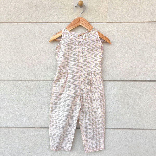 Ikeda Designs Chevron Print sleeveless Jumpsuit - Pink - Totdot