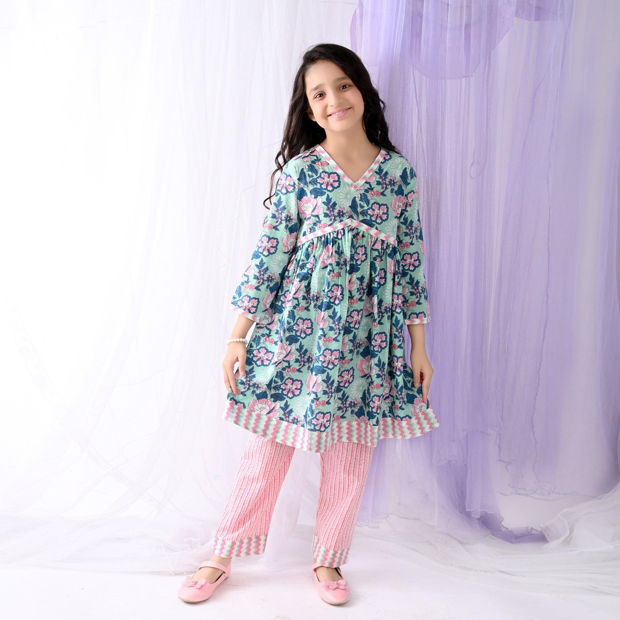 Ikeda Designs Cotton Floral Kurta Set- Multicolor - Totdot