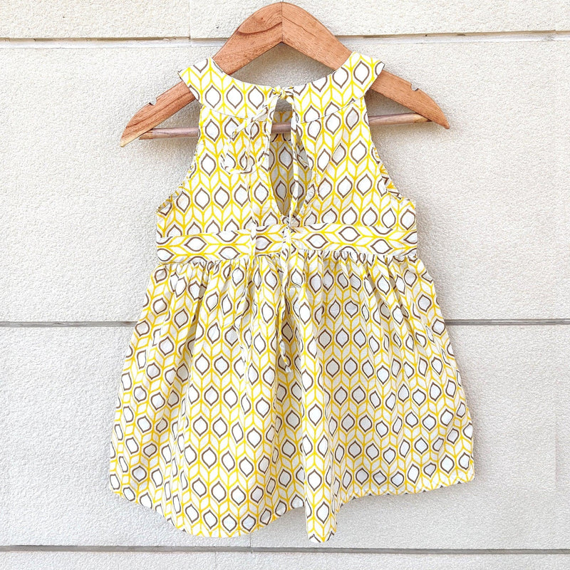 Ikeda Designs Geometrical Print Sleeveless Dress - Yellow - Totdot