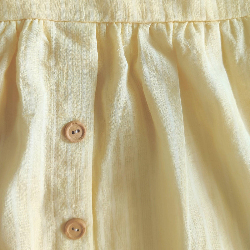 Ikeda Designs Self Print half Sleeves Dress - Yellow - Totdot