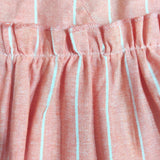 Ikeda Designs Stripe Print Ruffled Sleeve Top - Peach - Totdot