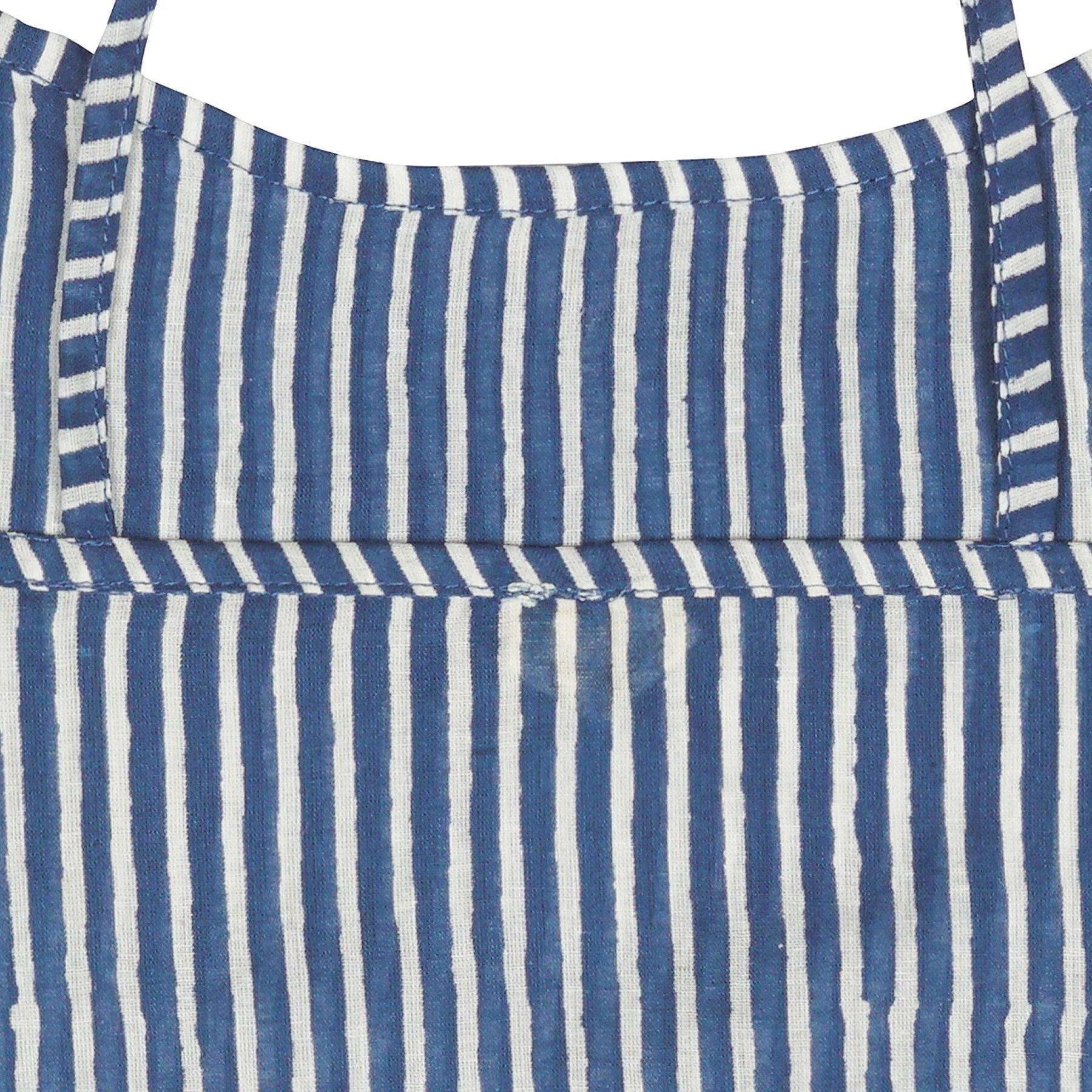 IKEDA DESIGNS STRIPES PRINT SPAGHETTI TOP -INDIGO - Totdot