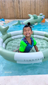 Inflatable Backyard Pool Shark Tribe Khaki - Totdot